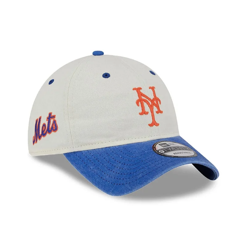 New York Mets Classic Sidescript White 9TWENTY Adjustable Cap