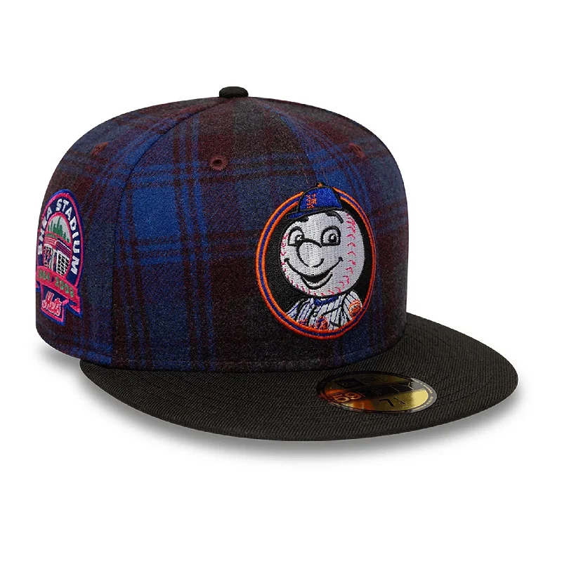 New York Mets Mascot Plaid Purple 59FIFTY Fitted Cap