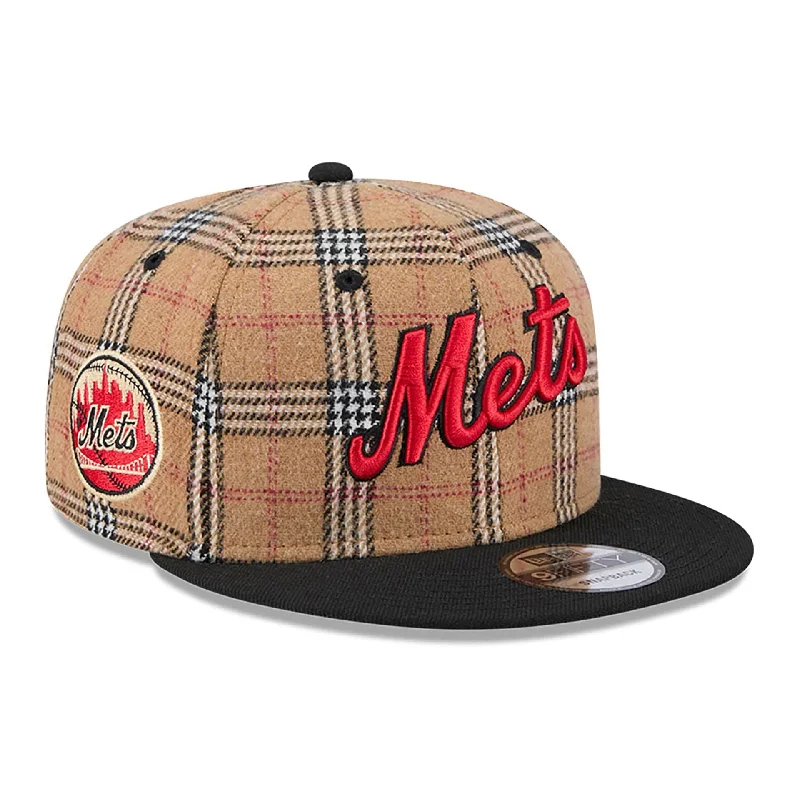 New York Mets Tan Tartan Beige 9FIFTY Snapback Cap