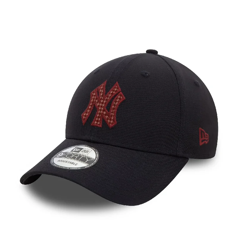 New York Yankees Check Infill Navy 9FORTY Adjustable Cap