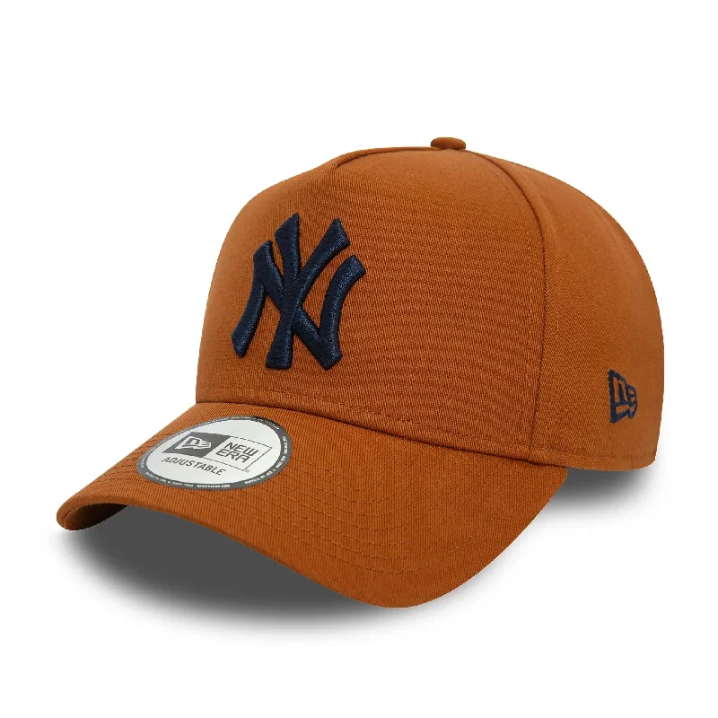 New York Yankees League Essential Brown 9FORTY E-Frame Trucker Cap