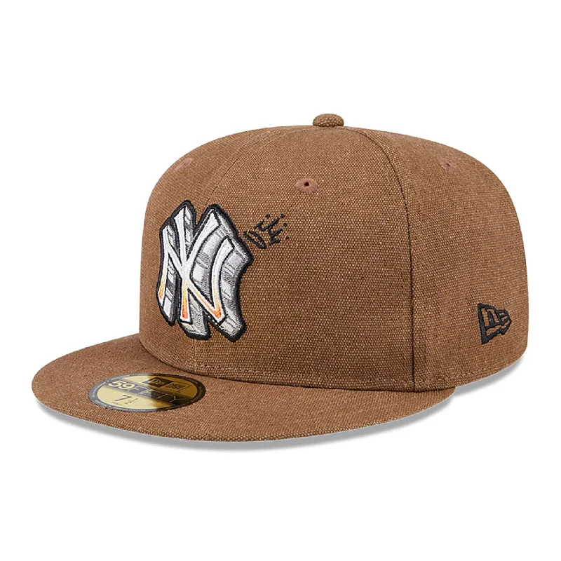 New York Yankees Logo Scribble Dark Brown 59FIFTY Fitted Cap