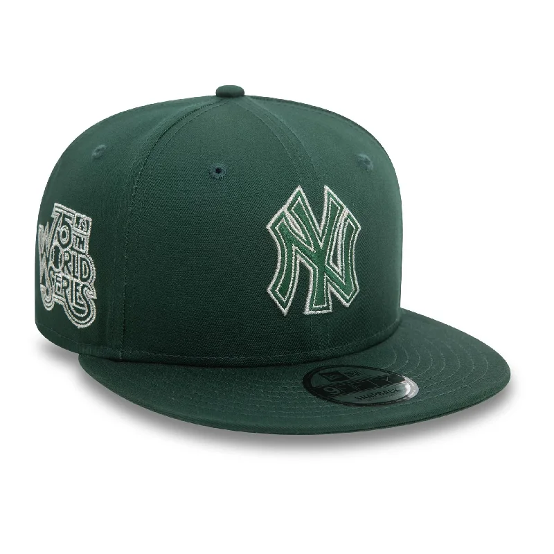 New York Yankees Metallic Outline Dark Green 9FIFTY Snapback Cap