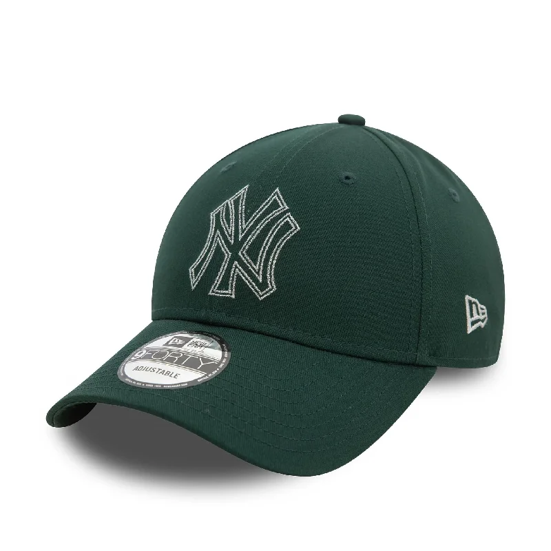 New York Yankees Metallic Outline Dark Green 9FORTY Adjustable Cap