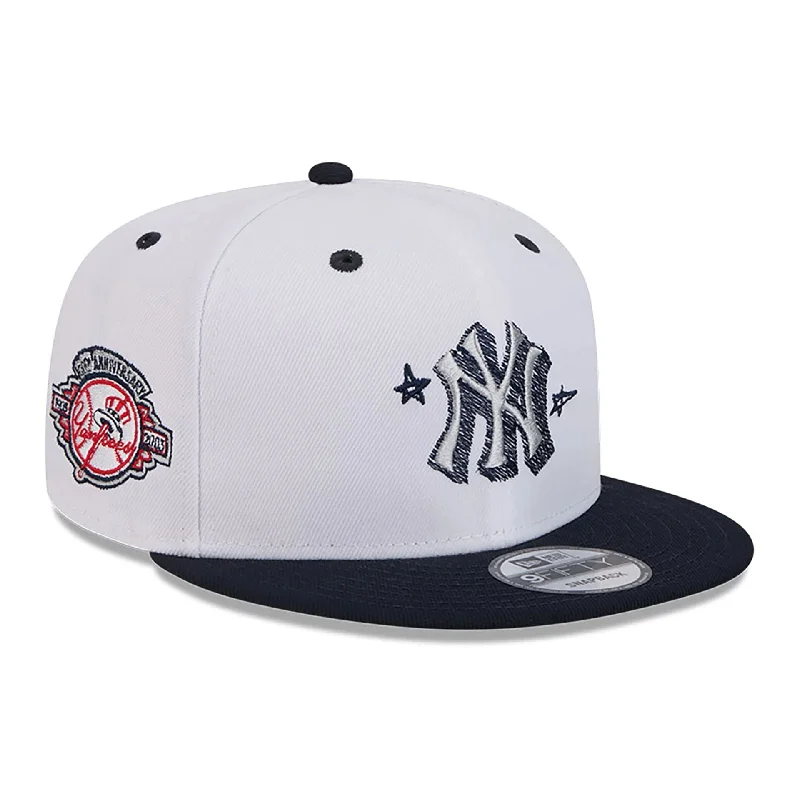 New York Yankees Official Doodles White 9FIFTY Snapback Cap