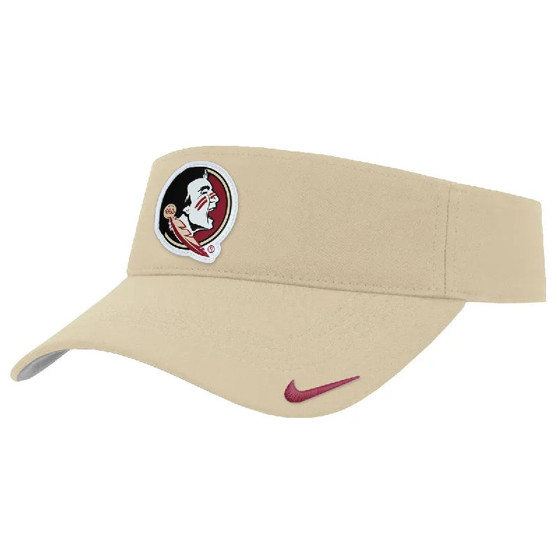 Nike Men's Seminole Logo Adjustable Dri-fit Ace Swoosh Visor - Vegas Gold