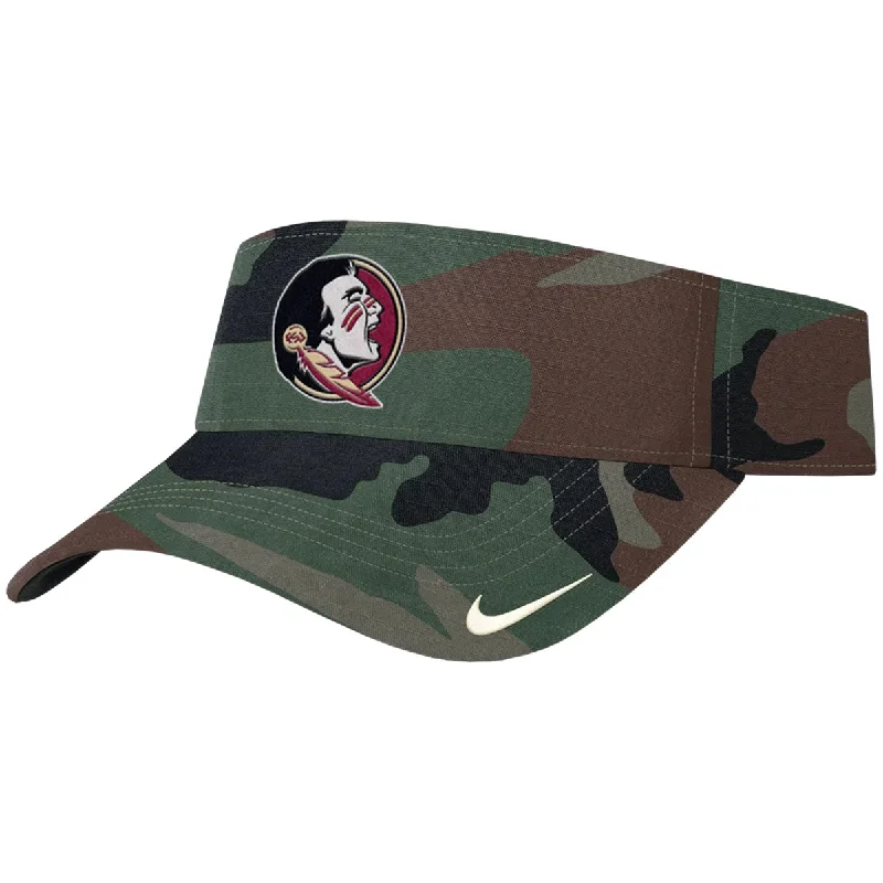 Nike Men's Seminole Logo Dri-fit Ace Adjustable Military Visor - Camo