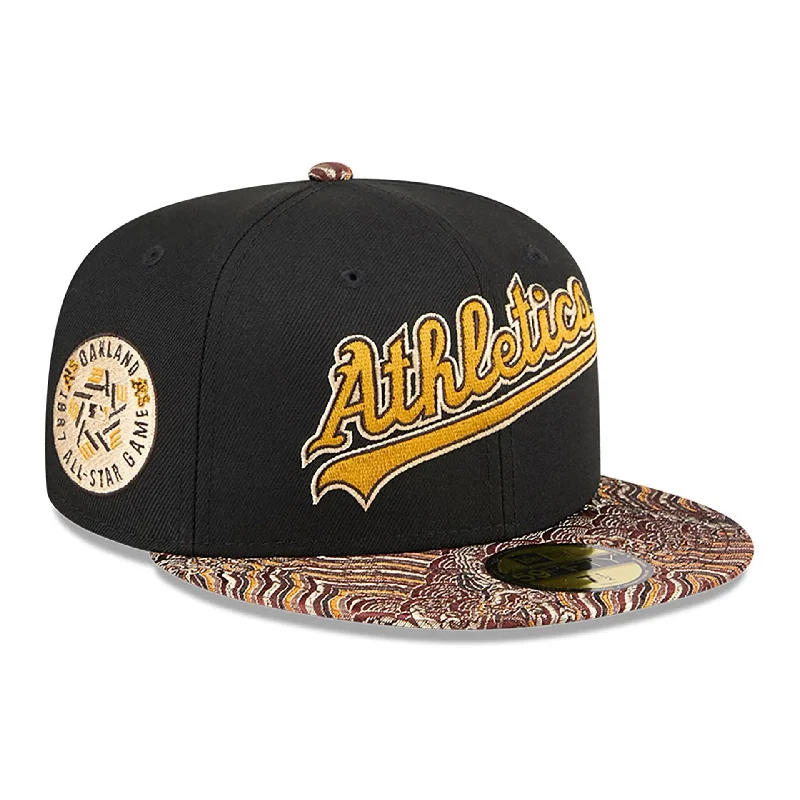 Oakland Athletics Jacquard Visor Black 59FIFTY Fitted Cap