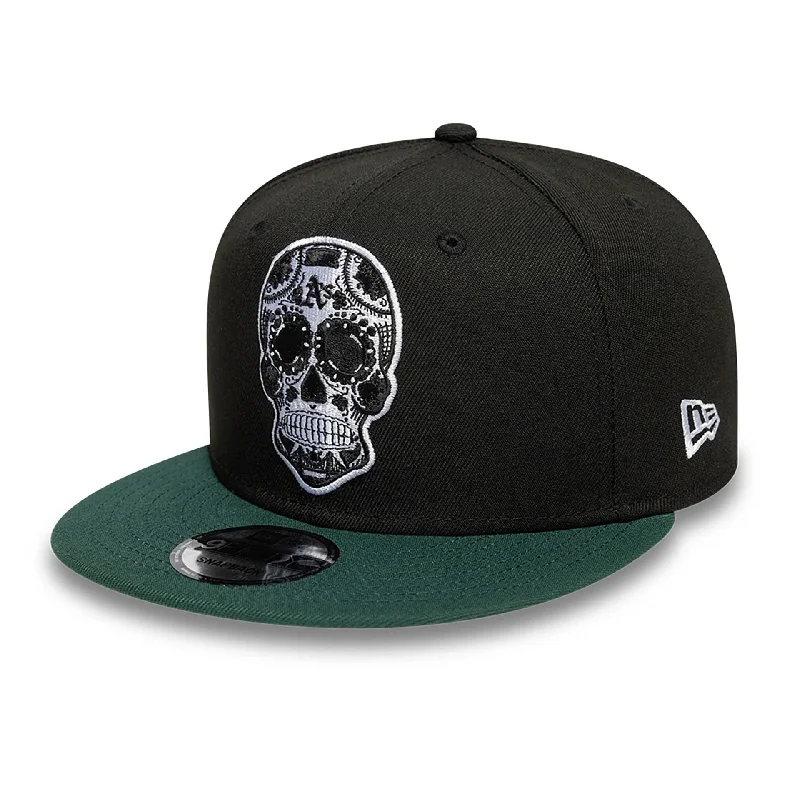 Oakland Athletics MLB Skull Black 9FIFTY Snapback Cap