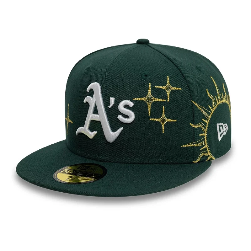 Oakland Athletics MLB Zodiac Dark Green 59FIFTY Fitted Cap