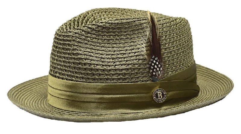 Olive Fedora Braided Straw Hat