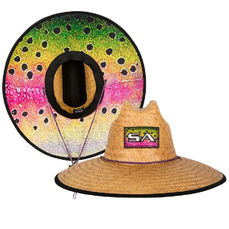 Palms Under Brim Straw Hat | Rainbow Trout