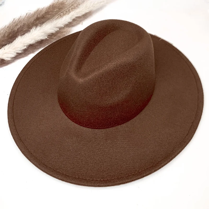 Plain and Southern Faux Felt Hat in Dark Brown