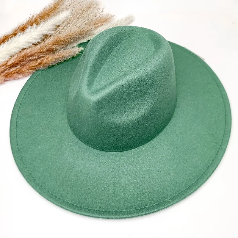 Plain and Southern Faux Felt Hat in Turquoise Green