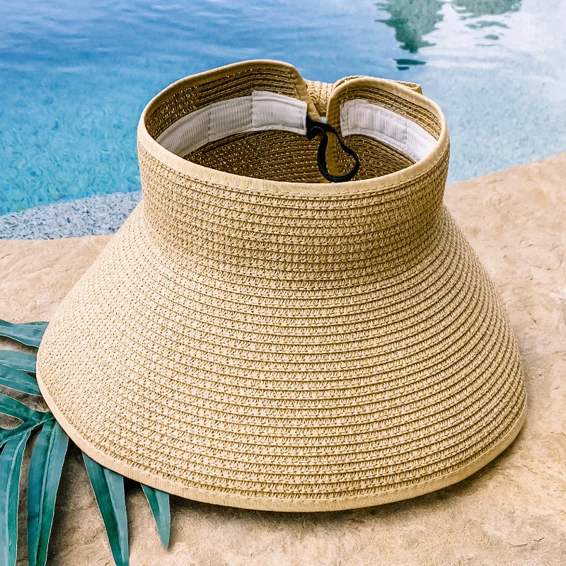 Poolside Chic Velcro Sun Visor in Natural