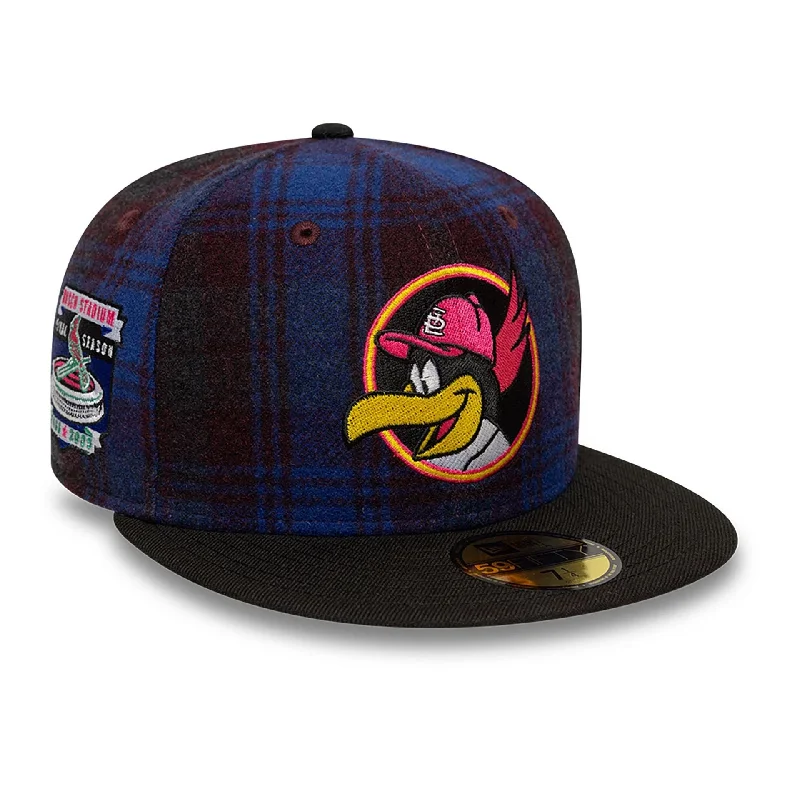 St. Louis Cardinals Mascot Plaid Purple 59FIFTY Fitted Cap